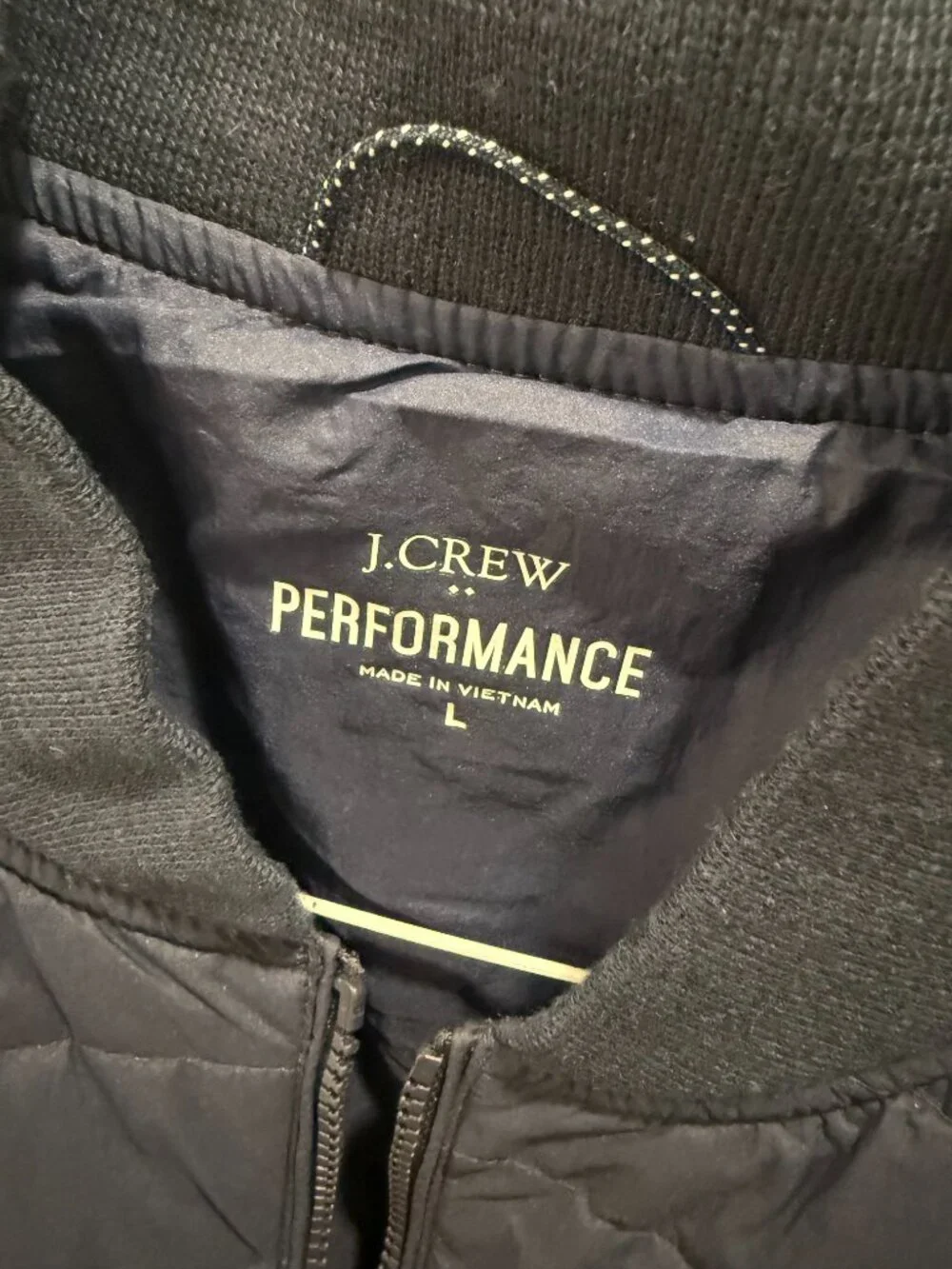 J Crew Men's Performance navy blue puffy vest - Size Large